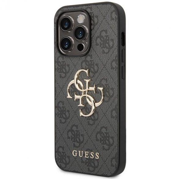 Guess GUHCP15L4GMGGR iPhone 15 Pro 6.1 szary/gri carcasă rigidă 4G Big Metal Logo"