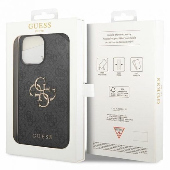 Guess GUHCP15X4GMGGR iPhone 15 Pro Max 6,7 szary/gri, 4G Big Metal Logo"