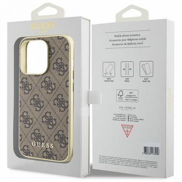 Guess GUHCP15LGF4GBR iPhone 15 Pro 6.1 maro/maro închis 4G Charms Collection"