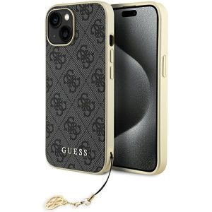 Guess GUHCP15SGF4GGR iPhone 15 / 14 / 13 6,1" husă szary/gri 4G Charms Collection