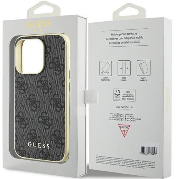 Guess GUHCP15LGF4GGR iPhone 15 Pro 6.1 gri/gri hard Husă 4G Charms Collection"