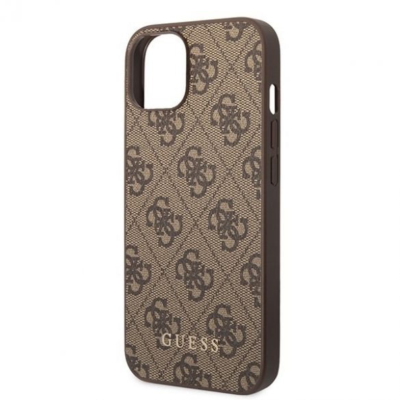 Guess GUHCP15MG4GFBR iPhone 15 Plus / 14 Plus 6,7" husă rigidă maro/brązowy 4G Metal Gold Logo