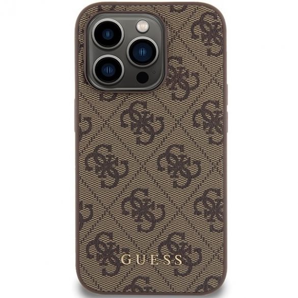 Guess GUHCP15LG4GFBR iPhone 15 Pro 6.1 maro/maro husă greu 4G Metal Gold Logo"