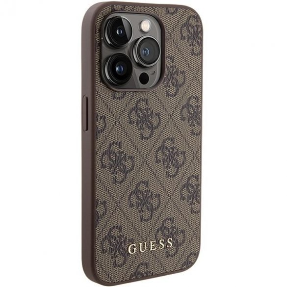 Guess GUHCP15LG4GFBR iPhone 15 Pro 6.1 maro/maro husă greu 4G Metal Gold Logo"