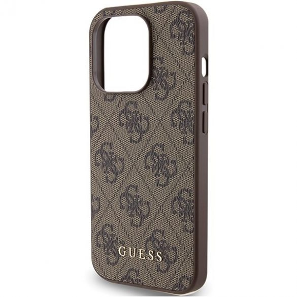 Guess GUHCP15LG4GFBR iPhone 15 Pro 6.1 maro/maro husă greu 4G Metal Gold Logo"