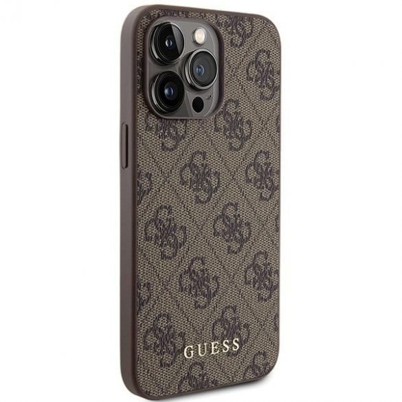 Guess GUHCP15XG4GFBR iPhone 15 Pro Max 6.7 brązowy/maro husă rigidă 4G Metal Gold Logo"