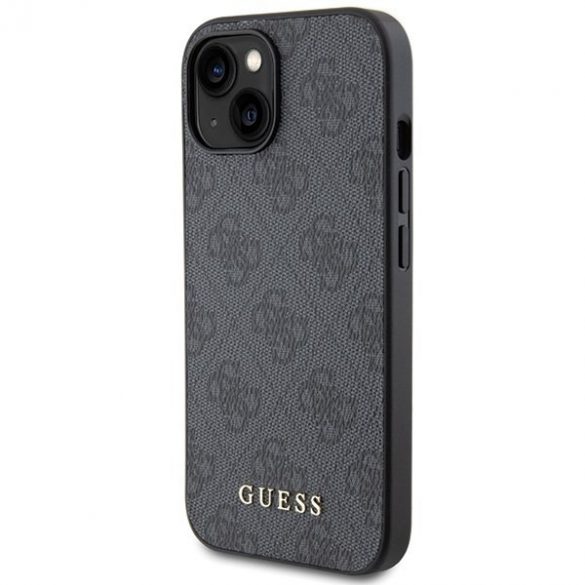 Guess GUHCP15SG4GFGR iPhone 15 / 14 / 13 6.1" gri/gri hard Husă 4G Metal Gold Logo