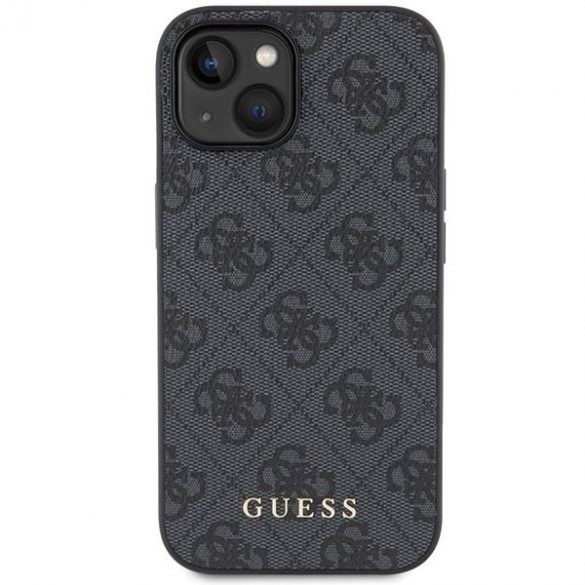 Guess GUHCP15SG4GFGR iPhone 15 / 14 / 13 6.1" gri/gri hard Husă 4G Metal Gold Logo