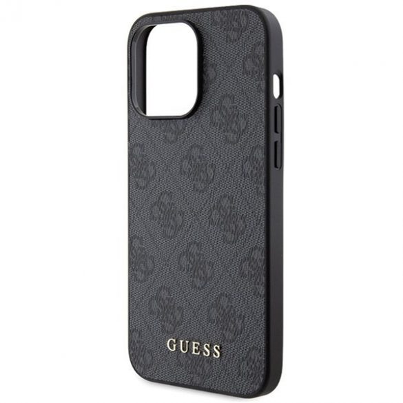 Guess GUHCP15XG4GFGR iPhone 15 Pro Max 6.7 gri/gri hard Husă 4G Metal Gold Logo"