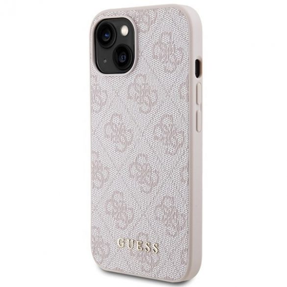 Guess GUHCP15SG4GFPI iPhone 15 / 14 / 13 6.1" roz/roz hard Husă 4G Metal Gold Logo