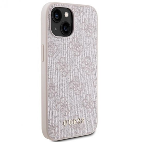 Guess GUHCP15SG4GFPI iPhone 15 / 14 / 13 6.1" roz/roz hard Husă 4G Metal Gold Logo