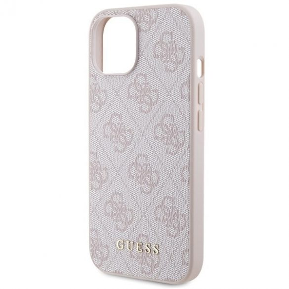 Guess GUHCP15SG4GFPI iPhone 15 / 14 / 13 6.1" roz/roz hard Husă 4G Metal Gold Logo