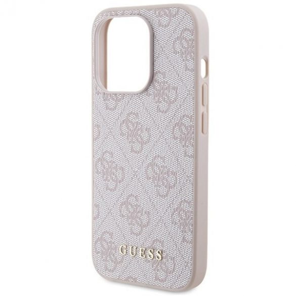 Carcasă rigidă Guess GUHCP15LG4GFPI iPhone 15 Pro 6.1 rożowy/roz 4G Metal Gold Logo"