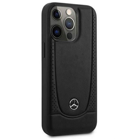 Mercedes MEHCP15LARMBK iPhone 15 Pro 6.1 negru / negru hard Husă piele Urban"