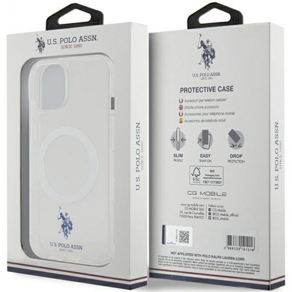 US Polo USHMP15SUCIT iPhone 15 6.1 transparent MagSafe Collection"