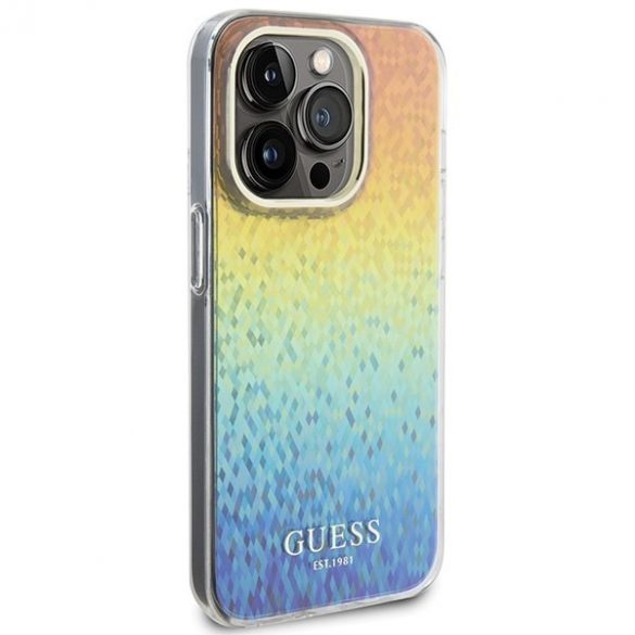 Guess GUHCP14LHDECMI iPhone 14 Pro 6.1 husă rigidă cu oglindă fațetată IML Disco Iridescent"