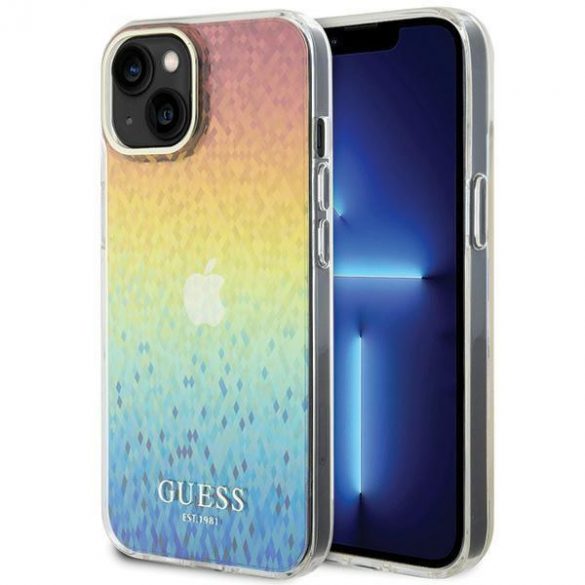 Guess GUHCP15SHDECMI iPhone 15 / 14 / 13 6.1" wielokolorowy hardcase IML Faceted Mirror Disco Iridescent