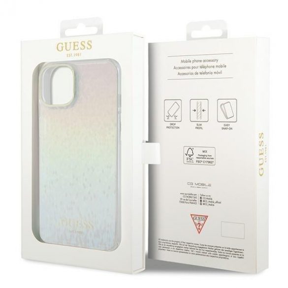 Guess GUHCP15SHDECMI iPhone 15 / 14 / 13 6.1" wielokolorowy hardcase IML Faceted Mirror Disco Iridescent