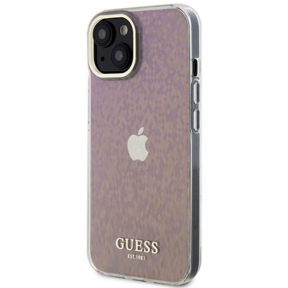 Guess GUHCP15SHDECMP iPhone 15 / 14 / 13 6.1" rożowy/roz hardcase IML Faceted Mirror Disco Iridescent