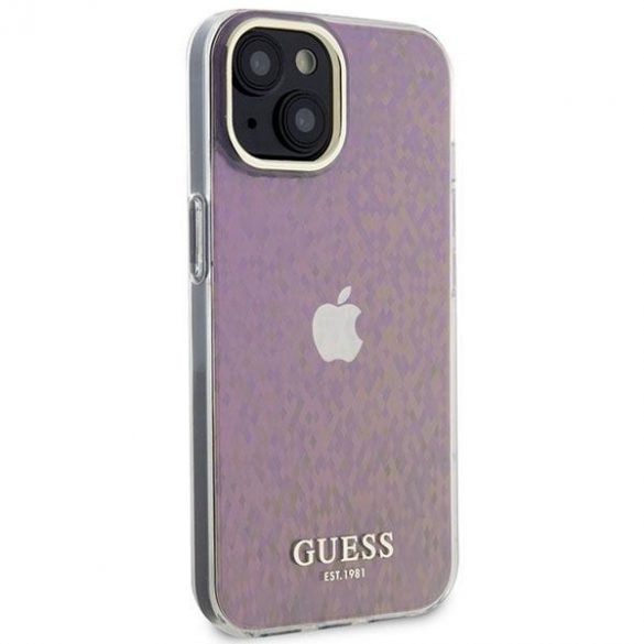 Guess GUHCP15SHDECMP iPhone 15 / 14 / 13 6.1" rożowy/roz hardcase IML Faceted Mirror Disco Iridescent