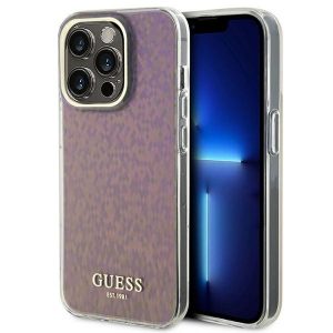 Guess GUHCP15LHDECMP iPhone 15 Pro 6.1 roz/roz hard Husă IML Faceted Mirror Disco Iridescent"