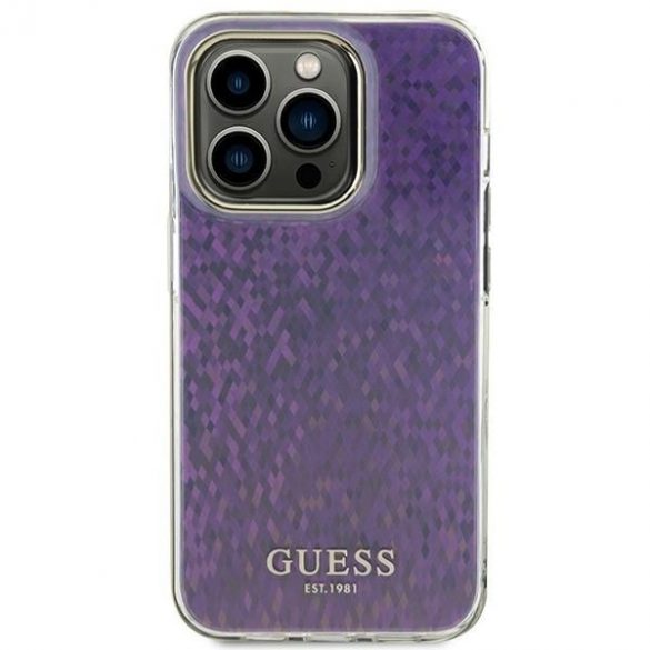 Guess GUHCP15LHDECMP iPhone 15 Pro 6.1 roz/roz hard Husă IML Faceted Mirror Disco Iridescent"