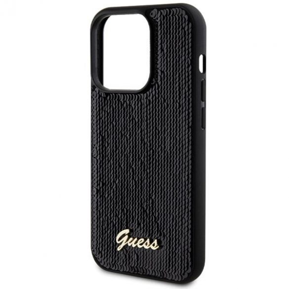 Guess GUHCP13LPSFDGSK iPhone 13 Pro / 13 6.1 carcasă rigidă/neagră Sequin Script Metal"