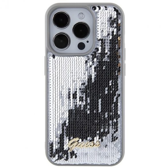 Guess GUHCP15XPSFDGSS iPhone 15 Pro Max 6.7 srebrny/argintiu hardcase Sequin Script Metal"