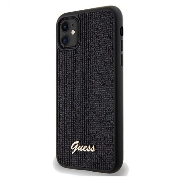 Guess GUHCN61PMSDGSK iPhone 11 / Xr 6.1 carcasă rigidă/neagră Disco Metal Script"