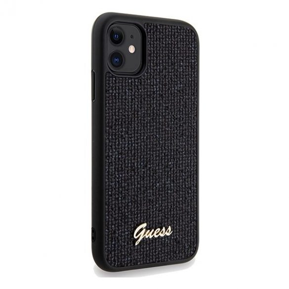 Guess GUHCN61PMSDGSK iPhone 11 / Xr 6.1 carcasă rigidă/neagră Disco Metal Script"