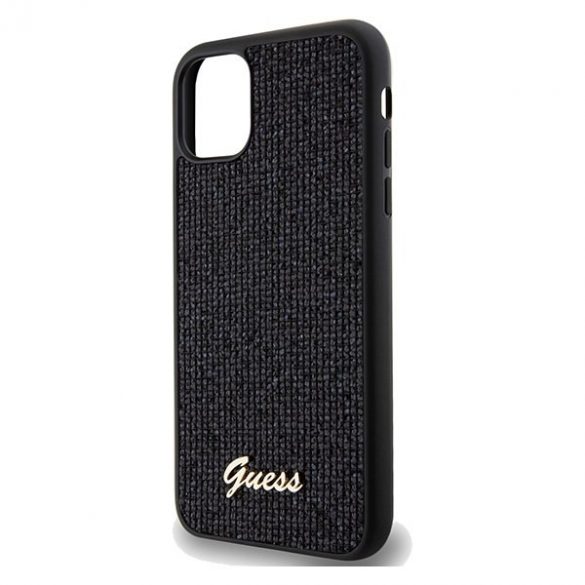 Guess GUHCN61PMSDGSK iPhone 11 / Xr 6.1 carcasă rigidă/neagră Disco Metal Script"