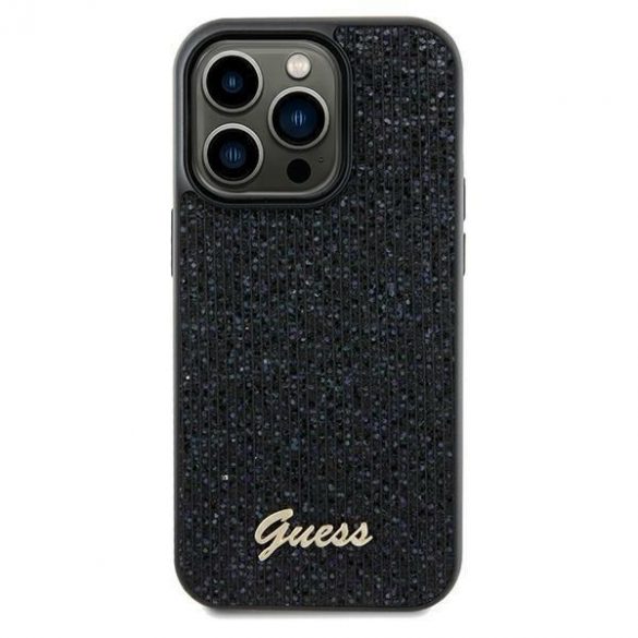 Guess GUHCP12MPMSDGSK iPhone 12/12 Pro 6.1 carcasă rigidă/neagră Disco Metal Script"