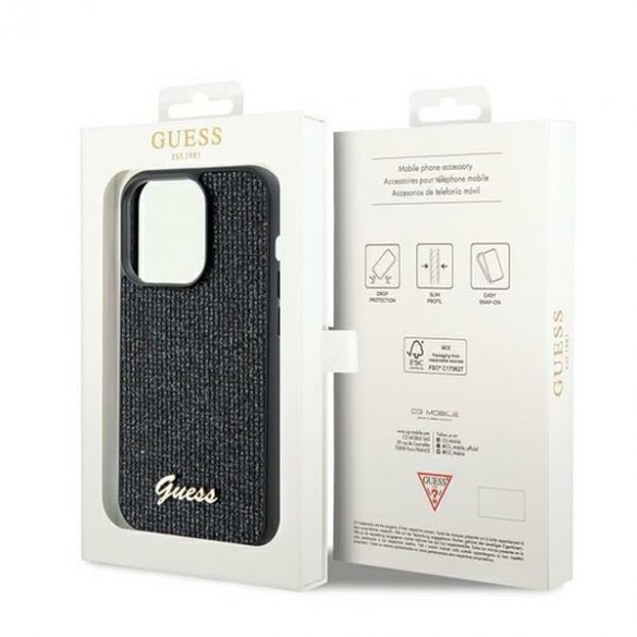 Guess GUHCP13XPMSDGSK iPhone 13 Pro Max 6.7 negru / negru hard Husă Disco Metal Script"