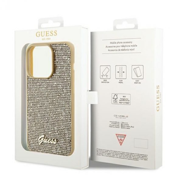 Guess GUHCP14LPMSDGSD iPhone 14 Pro 6,1 złoty/aur hardcase Disco Metal Script"