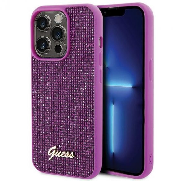 Guess GUHCP15LPMSDGSF iPhone 15 Pro 6.1 fuksja/fuschia hardcase Disco Metal Script"