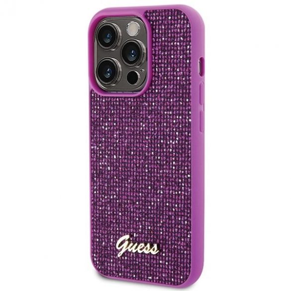 Guess GUHCP15LPMSDGSF iPhone 15 Pro 6.1 fuksja/fuschia hardcase Disco Metal Script"