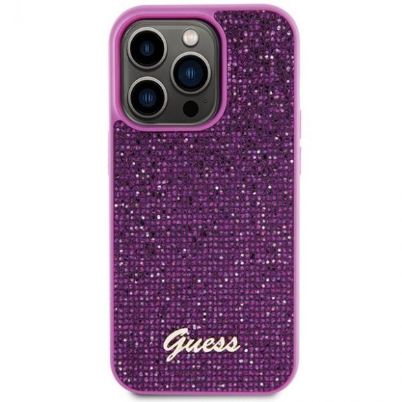 Guess GUHCP15LPMSDGSF iPhone 15 Pro 6.1 fuksja/fuschia hardcase Disco Metal Script"