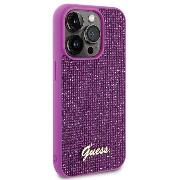 Guess GUHCP15LPMSDGSF iPhone 15 Pro 6.1 fuksja/fuschia hardcase Disco Metal Script"