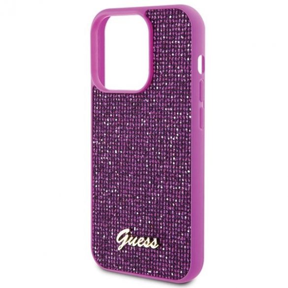 Guess GUHCP15LPMSDGSF iPhone 15 Pro 6.1 fuksja/fuschia hardcase Disco Metal Script"