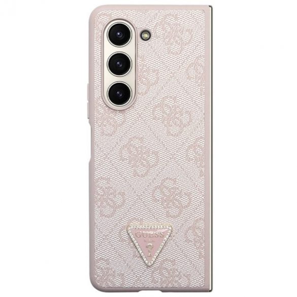 Guess GUHCZFD5P4TDPP F946 Z Fold5 rożowy/roz Hardcase Piele 4G Triunghi Strass