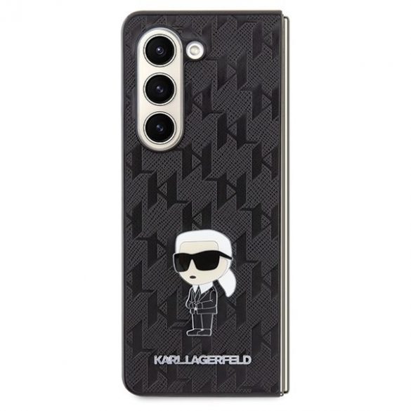 Karl Lagerfeld KLHCZFD5SAPKINPK Z Fold5 F946 hardcase czarny/negru Saffiano Monogram Ikonik Pin