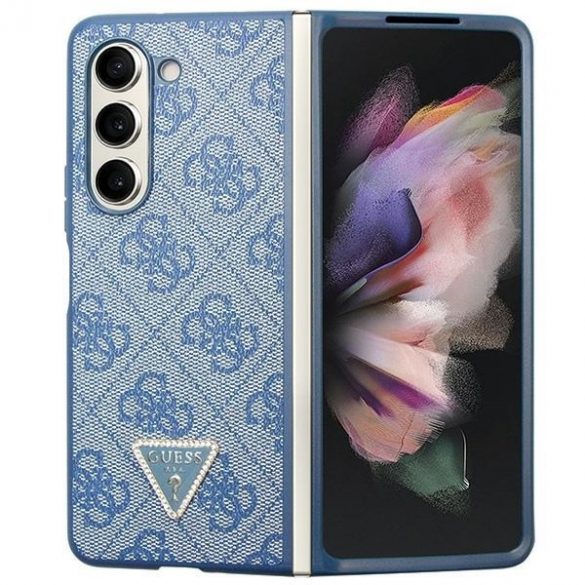 Guess GUHCZFD5P4TDPB F946 Z Fold5 niebieski/blue hardcase Piele 4G Triunghi Strass