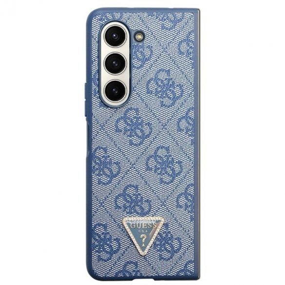 Guess GUHCZFD5P4TDPB F946 Z Fold5 niebieski/blue hardcase Piele 4G Triunghi Strass