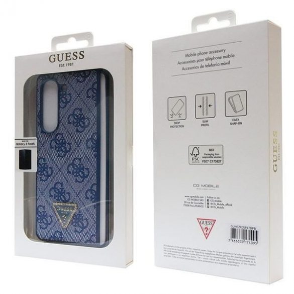 Guess GUHCZFD5P4TDPB F946 Z Fold5 niebieski/blue hardcase Piele 4G Triunghi Strass