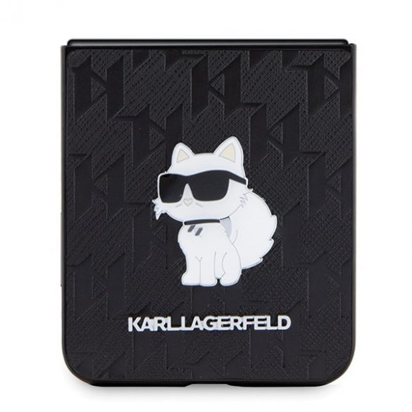 Karl Lagerfeld KLHCZF5SAPCHNPK Z Flip5 F731 hardcase czarny/negru Saffiano Monogram Choupette Pin