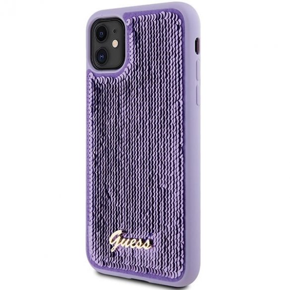 Guess GUHCN61PSFDGSU iPhone 11 / Xr 6.1 husă rigidă violet/violet Sequin Script Metal"