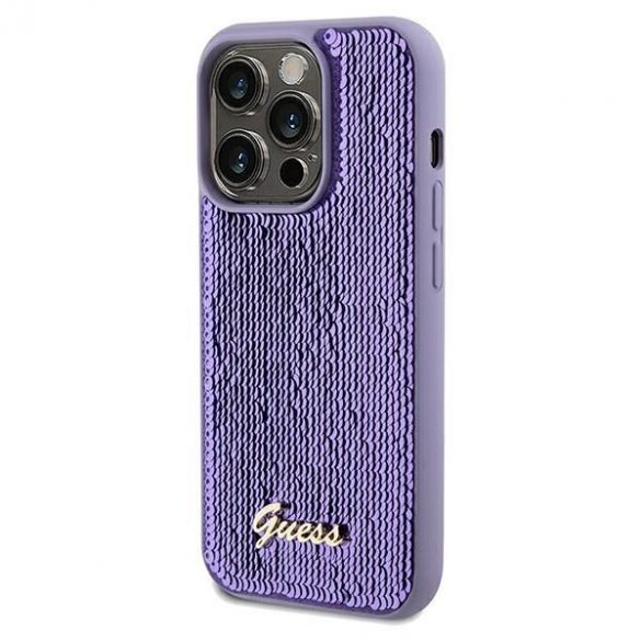 Guess GUHCP13LPSFDGSUiPhone 13 Pro / 13 6.1 fioletowy/violet hardcase Sequin Script Metal"