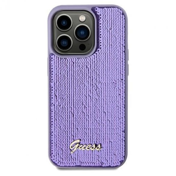 Guess GUHCP13LPSFDGSUiPhone 13 Pro / 13 6.1 fioletowy/violet hardcase Sequin Script Metal"