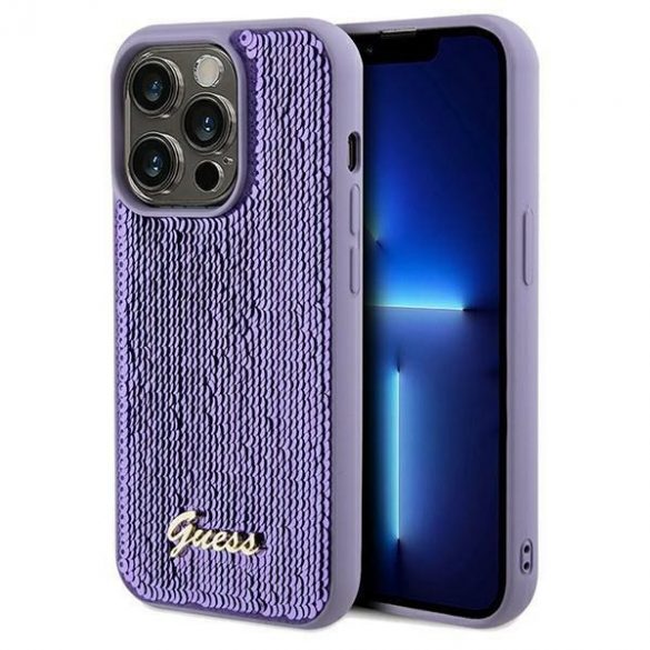 Guess GUHCP14LPSFDGSU iPhone 14 Pro 6.1 husă rigidă violet/violet Sequin Script Metal"