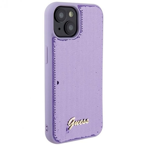 Guess GUHCP15SPSFDGSU iPhone 15 / 14 / 13 6.1" fioletowy/violet hardcase Sequin Script Metal